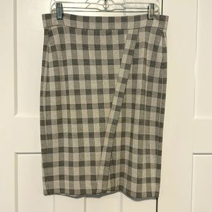 CABI #5303 Valentina Skirt Ponte Knit Size 4 Gray Checker EUC Orig $89